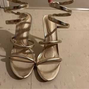 Elegant Gold Strappy Heels